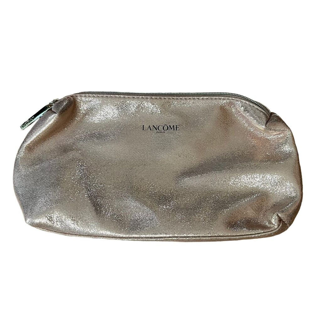 Lancome Sparkly‎ Pink Cosmetic Makeup Brush Bag Clutch Zipper Glitter